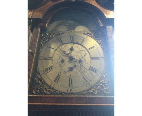 FINE GEORGE III OAK LONGCASE CLOCK the 12" dial with silvered chapter ring and Roman numerals (the face 18" overall) signed T