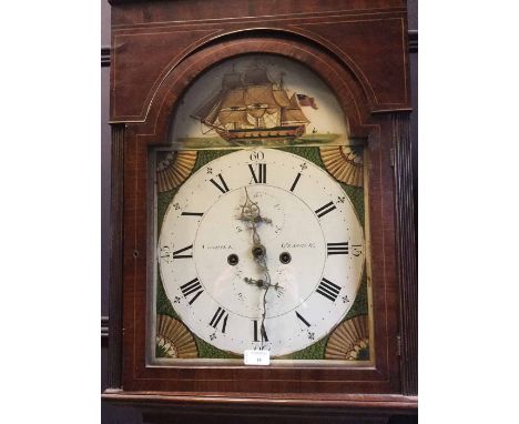 EARLY 19TH CENTURY MAHOGANY LONGCASE CLOCK maker Coghill of Glasgow, the 12" dial with with Roman numerals and subsidiary sec