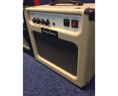 STAGG 40 AA R ACOUSTIC GUITAR AMPLIFIER with spring reverb, 39.5cm high; along with a Harley Benton GA15 amplifier, serial nu