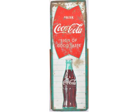 Coca Cola - A retro vintage mid 20th Century USA shop display point of sale advertising tin sign for Coca Cola "Sign Of Good 