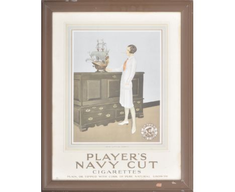 Players Navy Cut - A vintage 20th Century point of sale advertising print for Player's cigarettes with central pictorial imag