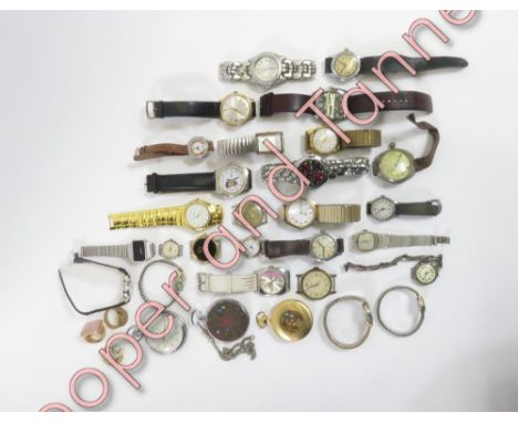 A collection of gentleman's and ladies wrist watches, various brands and vintage; two pocket watches; a Sekonda stop watch; a