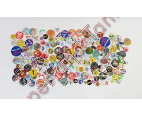 A collection of vintage badges