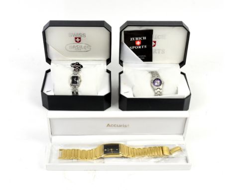 A group of nine boxed watches, including  Swiss Explorer, Accurist, Rotary and an unboxed Sekonda and Accurist (11).    Quart