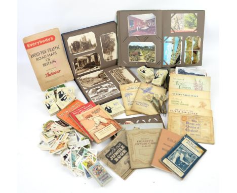 Collection of post card, cigarette  cards and photograps.    