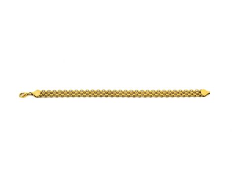 Vintage flat link bracelet, stamped 9 ct, yellow gold, with lobster claw clasp, 18.8cm in length.    CONDITION 9 ct weight 6.