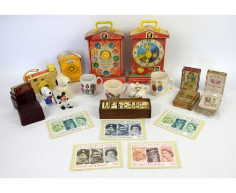 Collection of toys and games including Victorian Cries of London Snap game, Cow and Gate Happy Families, and  Victorian “Funn