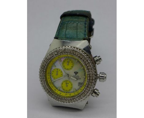 A gentleman's Aqua Master chronograph wristwatch with diamond set bezel