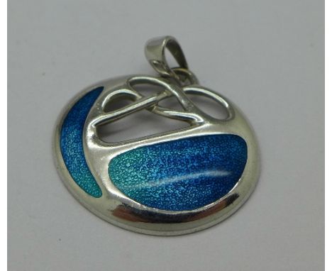 A 925 silver and enamel pendant