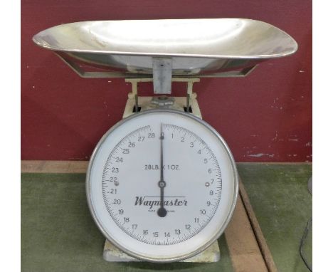 A set of Waymaster 28lb shop scales