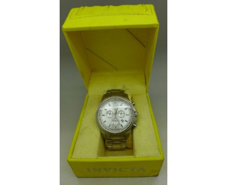 An Invicta chronograph wristwatch, boxed