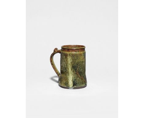 Ladi Kwali (Nigerian, circa 1925-1984)Tankard  stamped 'Abuja' in Arabic/ 'LK' (base)glazed stoneware 13.5 x 12.5 x 9cm (5 5/