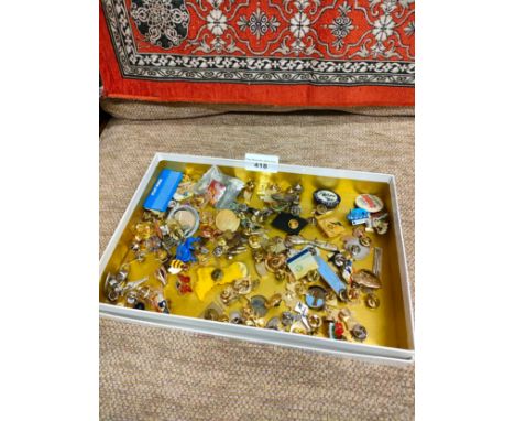 Collection of enamel badges etc . 