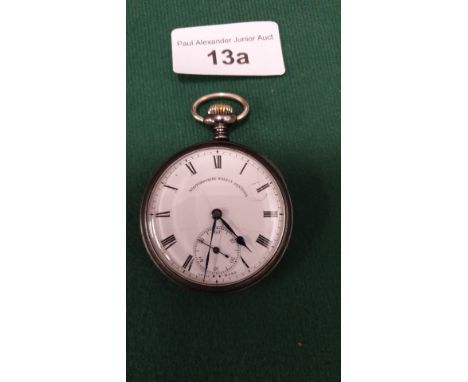 Early 1900s Pocket Watch With Enamel Face Top Winding Working Staffordshire Weekly Sentinel 