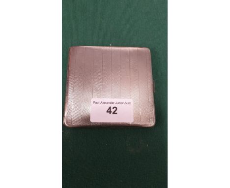 Silver Hall marked engine turned card case . 105.3 grams.. 