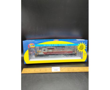 Boxed atheann Canadian Pacific train model.