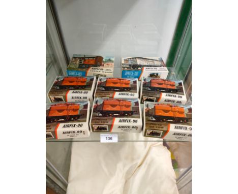 Shelf of airfix wagon models boxed. 