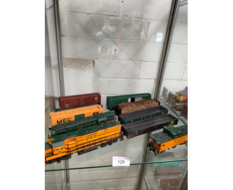 Canadian train 263 model together with rolling carriages. 