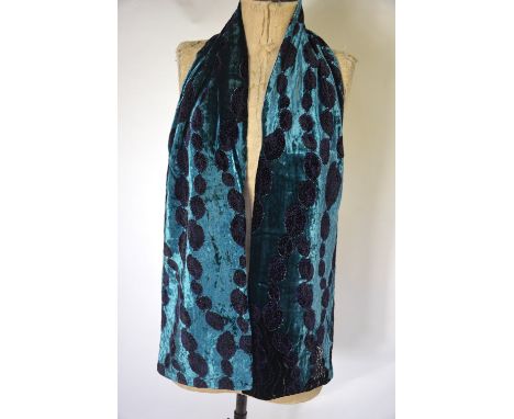 Georgina Von Ertzdorf (born 1 January 1955) (RDI) British textile designer - Scarves and stole - A double-sided jade green ve