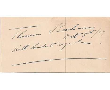 Thomas Beecham signature piece. K 29 April 1879, 8 March 1961 was an English conductor and impresario best known for his asso