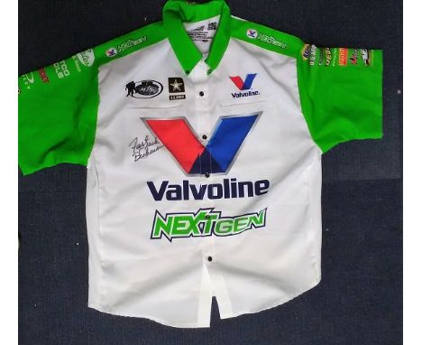 Jack Beckman signed Nascar shirt. Professional drag racer who currently drives a NHRA Fuel Funny Car for Don Schumacher Racin