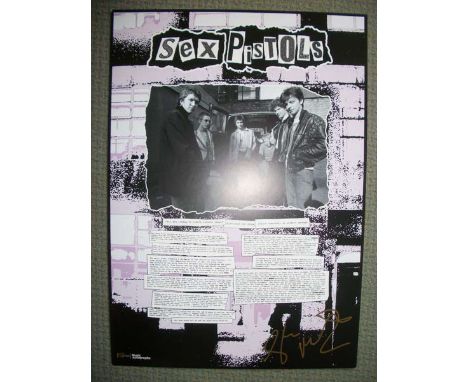 Punk band The Sex Pistols signed poster. Stunning limited edition Music Autographs poster of legendary punk band The Sex Pist