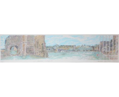 RICHARD DEMARCO St Andrew's Cathedral, print in colours, pencil signed and numbered 15/200, 21 x 94cm