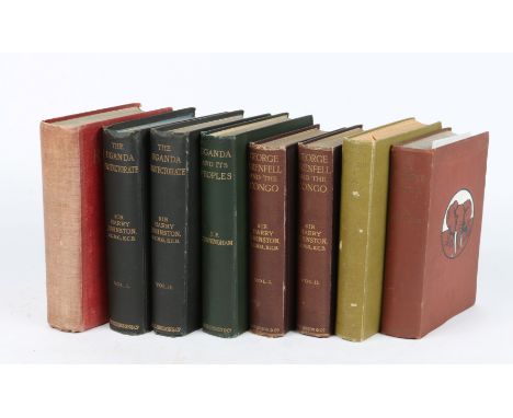 JOHNSTON, Sir Harry, The Uganda Protectorate. Hutchinson, 1902. in 2 vols. 4to. cold. fontis. illus. glt. cl. Tog.with George