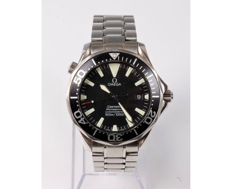 A gentleman's Omega Seamaster Professional Chronometer wristwatch, the black dial with luminous baton numerals and hands, sec