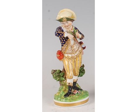 An early 19th century Bloor Derby figure of a boy, from the French Seasons series after the Tournai models, modelled by N.J.F