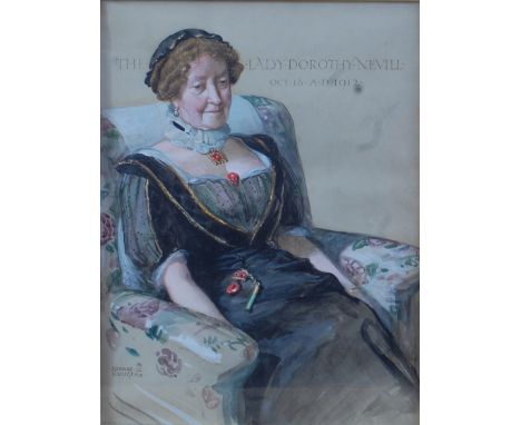 *George Kruger (Gray) CBE (1880-1943) - Portrait of the Lady Dorothy Nevill, October 18 A.D.1912, watercolour with body colou