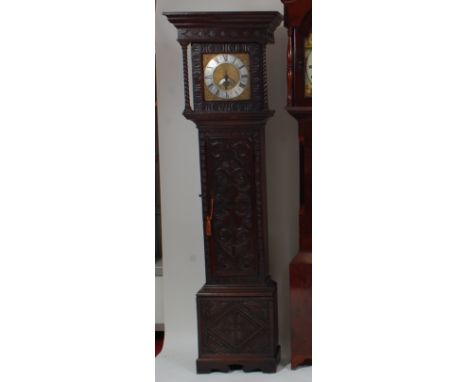 I.P. Asby - an early 18th century longcase clock, the square brass 10" dial having silvered chapter ring, single blue steel h