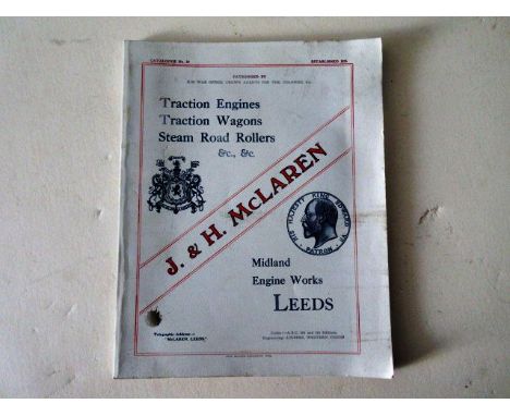 Early Twentieth Century Steam Engine Catalogue, for J & H McLaren of Leeds, “Traction Engines, Traction Wagons, Steam Road Ro