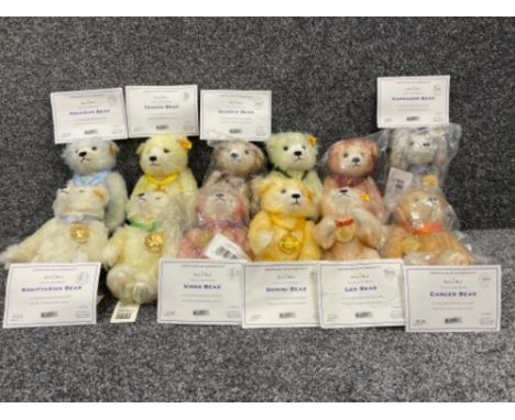 Steiff Bear- Full Zodiac steiff Bear collection all in good condition with tags attached