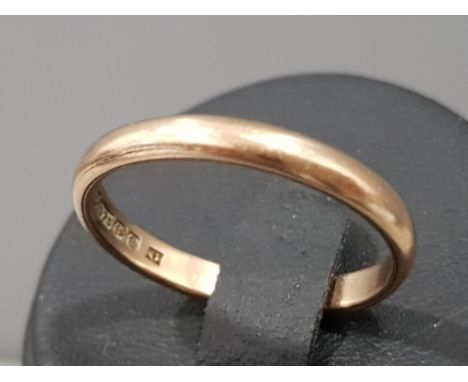 9ct rose gold ring, Birmingham, 1867, size M, 1.9g
