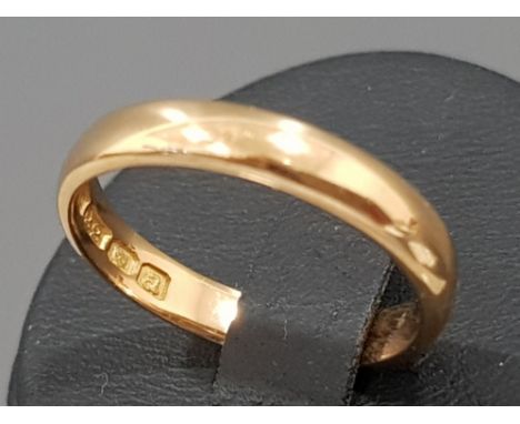 22ct gold ring, London, 1956, L½, 3.8g