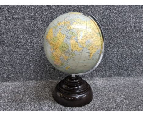 Vintage globe "the planet" by Geograpia fleet street london, paper layered sphere on bakelite stand, perfect desk piece