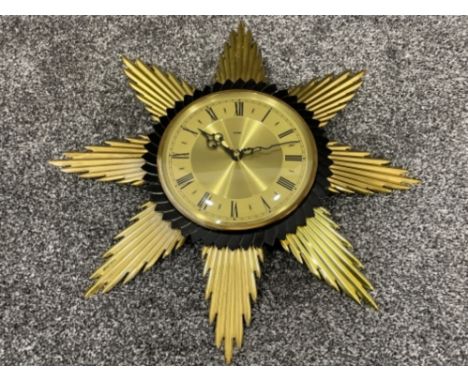 Vintage Metamec sunburst/starburst wall clock (fully working)