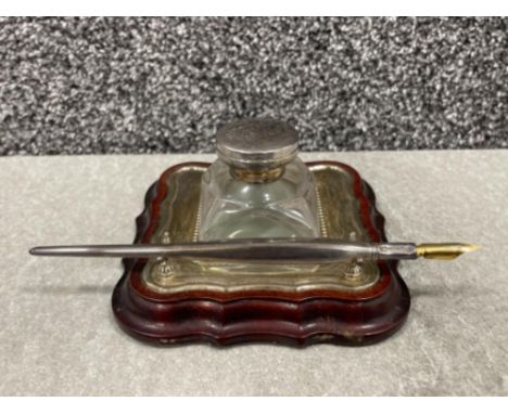 Silver hallmarked Inkwell and Pen. Well presented