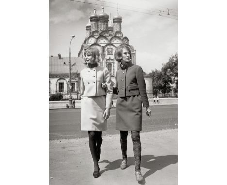 Fischer, Arno -- Fashion photos, Moscow. 1967. 3 vintage gelatin silver prints. Each circa 30 x 20 cm. Each with Sibylle pape