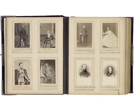 Nineteenth Century Portraits -- Portrait album of 19th century European royalty and nobility.1860s. 76 albumen cartes-de-visi