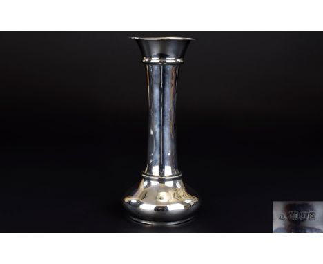 Arts and Crafts Silver Vase of Good Form and Style. Hallmark London 1913 gross weight 310 grams. Stands 7 inches high. Excell