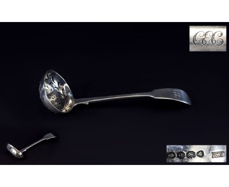 William IV Silver Fruit Ladle of Nice Form. Hallmark London 1834, Maker W.B. Excellent Condition - Please See Photo. 49 grams