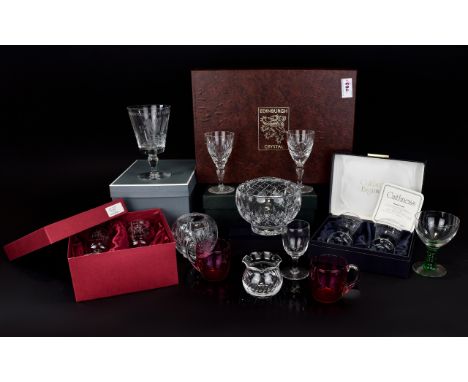 A Quantity of Glass Ware including various drinking glasses, Cairncross, Perth glass, 'Buckingham Palace; Goblets, Edinburgh 