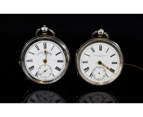 Two Silver Cased Open Face Pocket Watches. A/F