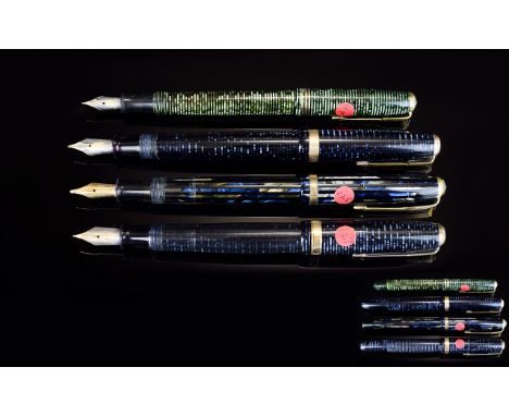 A Very Good Collection of Early Parker Fountain Pens ( 4 ) Four In Total. Comprises 1/ Parker Vacumatic Canada Fountain Pen, 