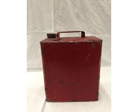 A VINTAGE RED PETROL CAN 