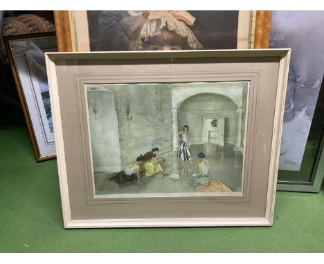 A FRAMED PRINT 'LOS CIENTOS' BY SIR WILLIAM RUSSELL FLINT 73CM X 59CM 