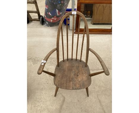 AN ERCOL OPEN ARMCHAIR A/F 
