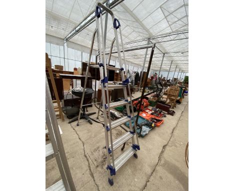 A WERNER FIVE RUNG ALUMINIUM STEP LADDER 